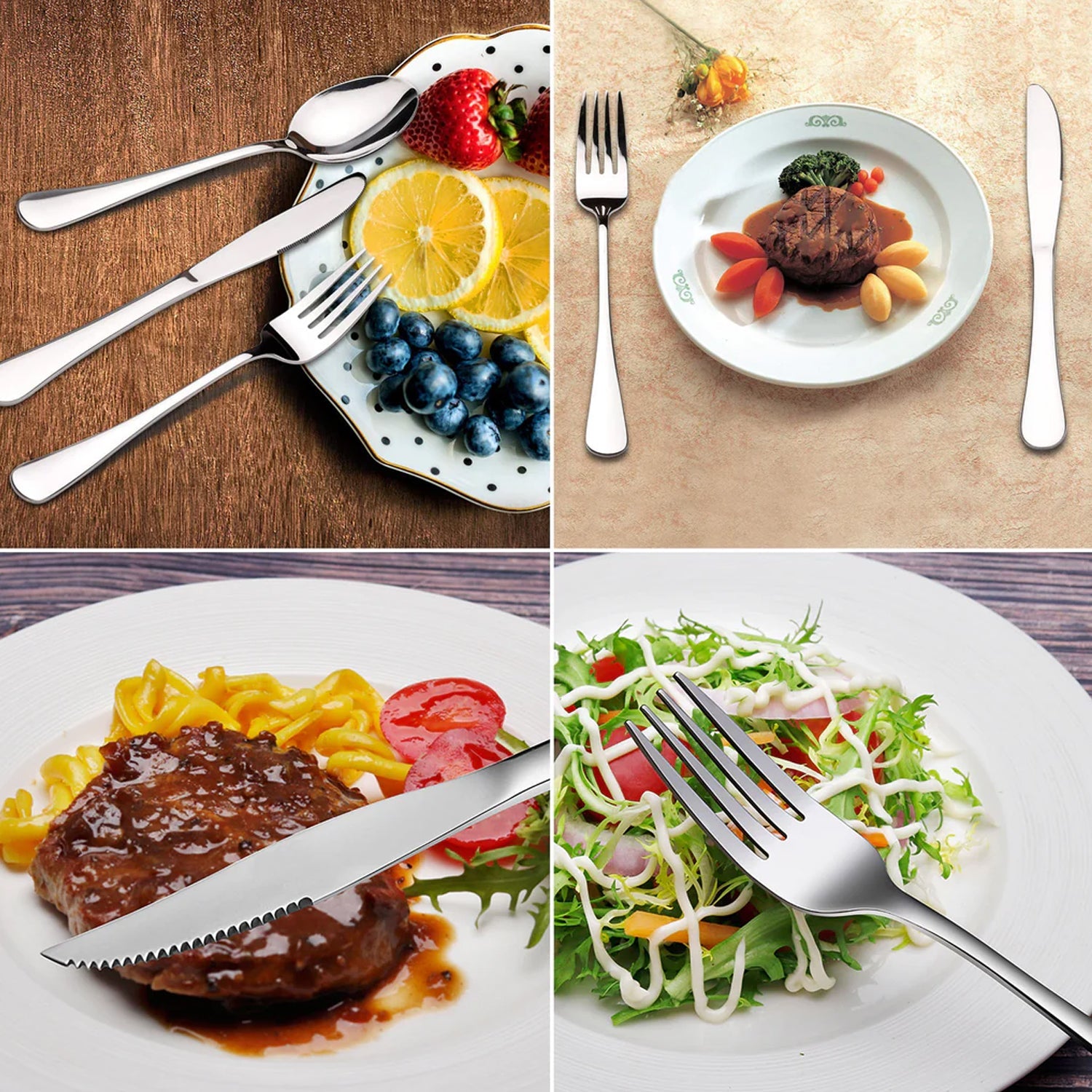 Premium Silver Daily Use Cutlery Set Stainless Steel Luxury Combo Set of 24 Premium Silver Daily Use Cutlery Set Stainless Steel Luxury Combo Set of 24